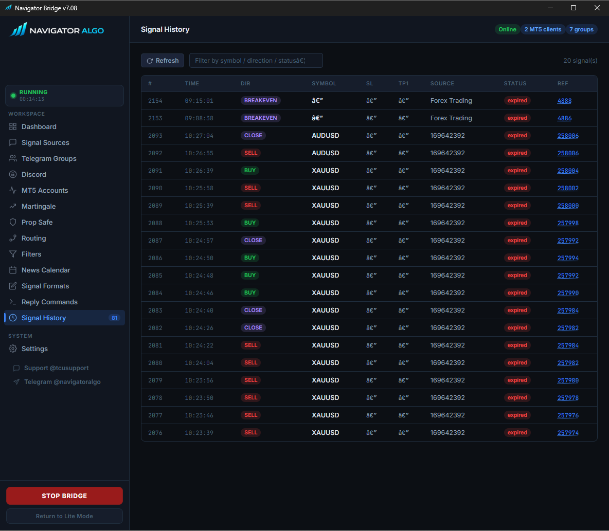 Signal History Ledger
